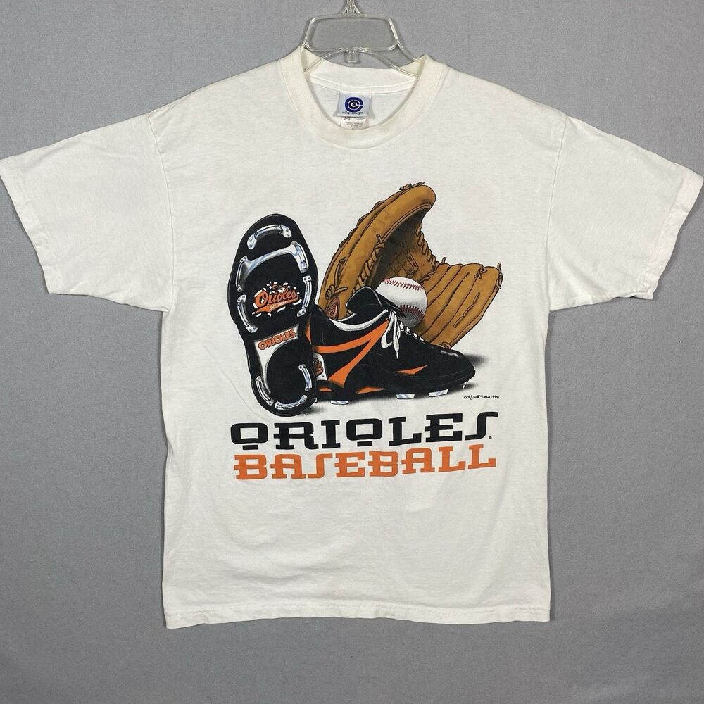 Vintage 90's Baltimore Orioles Logo Spellout MLB Graphic T-Shirt Men's Medium‎